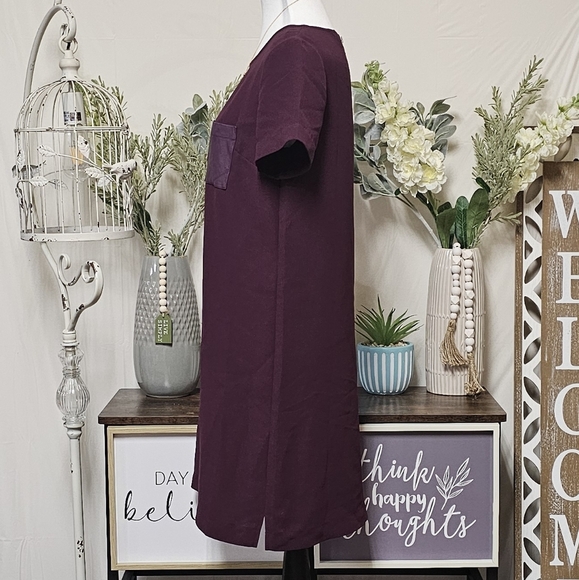 J. CREW | LEATHER POCKET OVERSIZED SHIRT DRESS - Picture 4 of 16